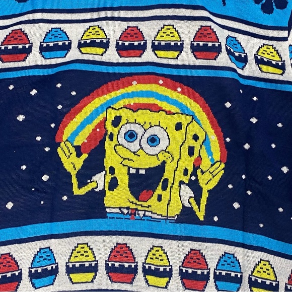 Spongebob Squarepants Ugly Christmas Sweater Lights Up - Picture 8 of 11